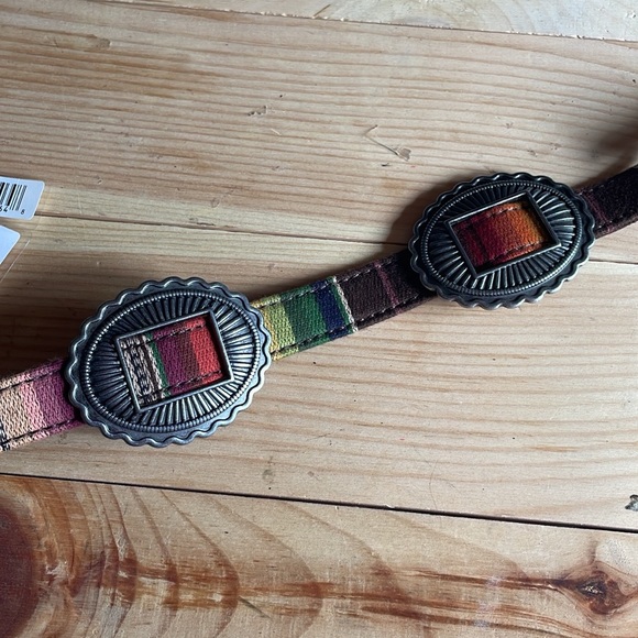 Ariat Western Girls Belt Kids Serape Oval Silver Conchos Multi Colored A1306997 - Picture 3 of 10